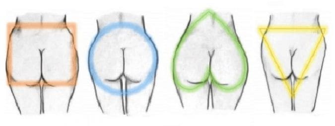 forma de los glúteos